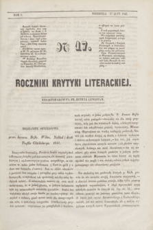 Roczniki Krytyki Literackiej. R.1, [T.1], Ner 17 (27 lutego 1842)