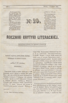 Roczniki Krytyki Literackiej. R.1, [T.1], Ner 20 (9 marca 1842)