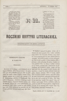 Roczniki Krytyki Literackiej. R.1, [T.1], Ner 21 (13 marca 1842)