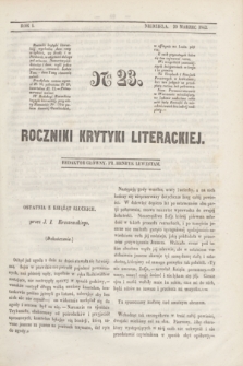 Roczniki Krytyki Literackiej. R.1, [T.1], Ner 23 (20 marca 1842)