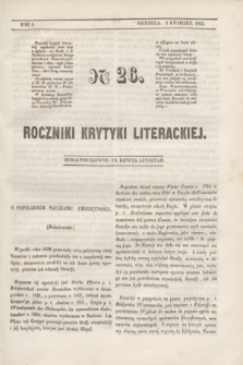 Roczniki Krytyki Literackiej. R.1, [T.1], Ner 26 (3 kwietnia 1842)