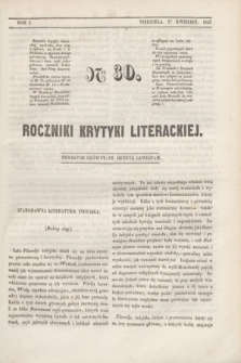 Roczniki Krytyki Literackiej. R.1, [T.1], Ner 30 (17 kwietnia 1842)