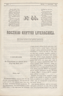 Roczniki Krytyki Literackiej. R.1, [T.1], Ner 44 (8 czerwca 1842)