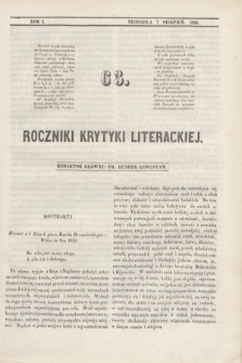 Roczniki Krytyki Literackiej. R.1, [T.2], [Ner] 63 (7 sierpnia 1842)