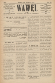 Wawel : organ „Polskiego Związku Narodowego”. R.3, nr 2 (15 stycznia 1910)