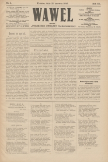 Wawel : organ „Polskiego Związku Narodowego”. R.3, nr 8 (15 czerwca 1910)