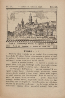 Wawel : organ Polskiego Związku Narodowego w Krakowie. R.12, nr 133 (15 listopada 1925)