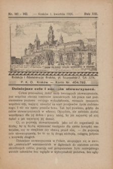Wawel : organ Polskiego Związku Narodowego w Krakowie. R.13, nr 141 (1 kwietnia 1926)