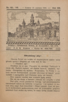 Wawel : organ Polskiego Związku Narodowego w Krakowie. R.13, nr 145 (15 czerwca 1926)