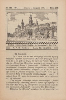 Wawel : organ Polskiego Związku Narodowego w Krakowie. R.13, nr 146 (1 listopada 1926)