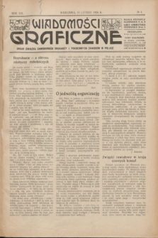 Wiadomości Graficzne : organ związku zawodowego drukarzy i pokrewnych zawodów w Polsce. R.19 [i.e.18], № 4 (15 lutego 1926)