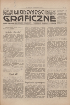 Wiadomości Graficzne : organ związku zawodowego drukarzy i pokrewnych zawodów w Polsce. R.19 [i.e.18], nr 18 (5 września 1926)