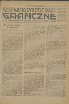 Wiadomości Graficzne : organ związku zawodowego drukarzy i pokrewnych zawodów w Polsce. R.19, nr 2 (15 stycznia 1927)