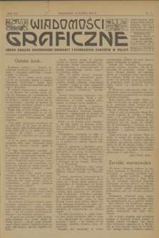 Wiadomości Graficzne : organ związku zawodowego drukarzy i pokrewnych zawodów w Polsce. R.19, nr 4 (15 lutego 1927)