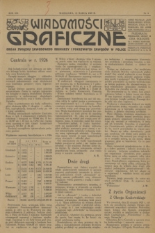 Wiadomości Graficzne : organ związku zawodowego drukarzy i pokrewnych zawodów w Polsce. R.19, nr 6 (15 marca 1927)