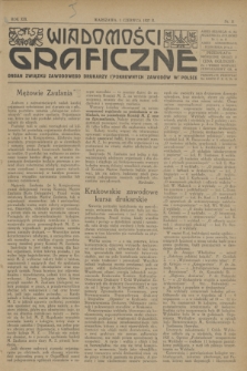 Wiadomości Graficzne : organ związku zawodowego drukarzy i pokrewnych zawodów w Polsce. R.19, nr 11 (1 czerwca 1927)