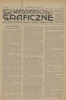 Wiadomości Graficzne : organ związku zawodowego drukarzy i pokrewnych zawodów w Polsce. R.19, nr 15 (1 sierpnia 1927)