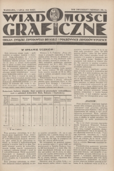 Wiadomości Graficzne : organ związku zawodowego drukarzy i pokrewnych zawodów w Polsce. R.21 [i.e.22], nr 13 (1 lipca 1930)