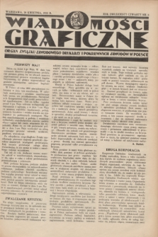 Wiadomości Graficzne : organ związku zawodowego drukarzy i pokrewnych zawodów w Polsce. R.24, nr 8 (20 kwietnia 1932)