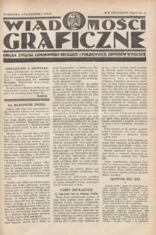 Wiadomości Graficzne : organ związku zawodowego drukarzy i pokrewnych zawodów w Polsce. R.25, nr 19 (5 października 1932)