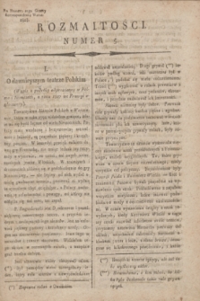 Rozmaitości : do numeru 21go Gazety Korrespondenta Warsz. 1818, nr 5