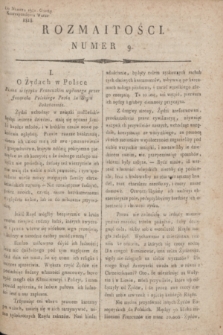 Rozmaitości : do numeru 29 Gazety Korrespondenta Warsz. 1818, nr 9