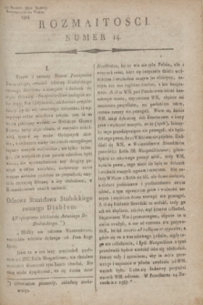 Rozmaitości : do numeru 38go Gazety Korrespondenta Warsz. 1818, nr 14