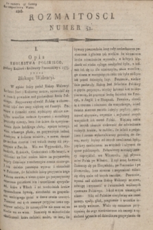 Rozmaitości : do numeru 98 Gazety Korrespondenta Warsz. 1818, nr 51