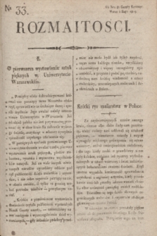 Rozmaitości : do nru 81 Gazety Korresp. Warsz. i Zagr. 1819, Ner 33