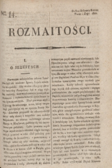 Rozmaitości : do nru 38 Gazety Korresp. Warsz. i Zagr. 1820, Ner 14