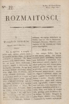Rozmaitości : do nru 148 Gazety Korresp. Warsz. i Zagr. 1821, Ner 12