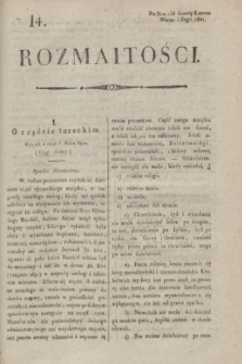 Rozmaitości : do nru 158 Gazety Korresp. Warsz. i Zagr. 1821, Ner 14