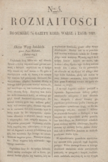 Rozmaitości : do numeru 74 Gazety Korr. Warsz. i Zagr. 1823, Ner 5