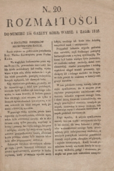 Rozmaitości : do numeru 154 Gazety Korr. Warsz. i Zagr. 1823, Ner 20