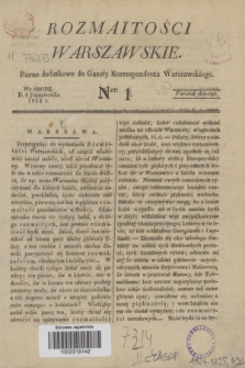 Rozmaitości Warszawskie : pismo dodatkowe do Gazety Korrespondenta Warszawskiego. 1824, Ner 1 (6 października)