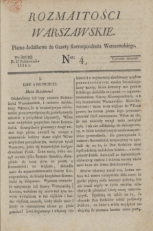 Rozmaitości Warszawskie : pismo dodatkowe do Gazety Korrespondenta Warszawskiego. 1824, Ner 4 (27 października)
