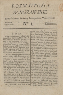 Rozmaitości Warszawskie : pismo dodatkowe do Gazety Korrespondenta Warszawskiego. 1825, Ner 4 (26 stycznia)