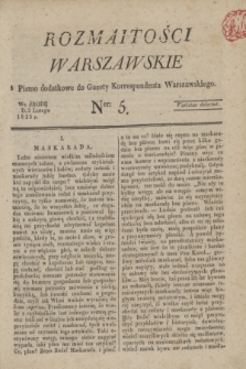 Rozmaitości Warszawskie : pismo dodatkowe do Gazety Korrespondenta Warszawskiego. 1825, Ner 5 (2 lutego)