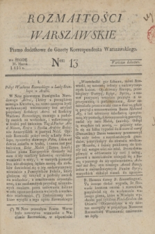 Rozmaitości Warszawskie : pismo dodatkowe do Gazety Korrespondenta Warszawskiego. 1825, Ner 13 (30 marca)