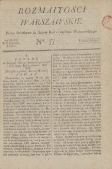 Rozmaitości Warszawskie : pismo dodatkowe do Gazety Korrespondenta Warszawskiego. 1825, Ner 17 (27 kwietnia)