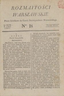 Rozmaitości Warszawskie : pismo dodatkowe do Gazety Korrespondenta Warszawskiego. 1825, Ner 18 (4 maja)