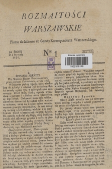 Rozmaitości Warszawskie : pismo dodatkowe do Gazety Korrespondenta Warszawskiego. 1826, Ner 1 (4 stycznia)