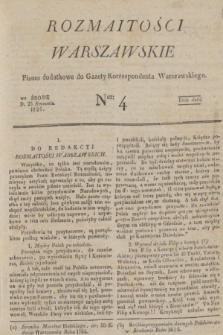 Rozmaitości Warszawskie : pismo dodatkowe do Gazety Korrespondenta Warszawskiego. 1826, Ner 4 (25 stycznia)