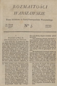 Rozmaitości Warszawskie : pismo dodatkowe do Gazety Korrespondenta Warszawskiego. 1826, Ner 5 (1 lutego)