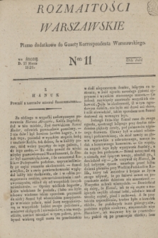 Rozmaitości Warszawskie : pismo dodatkowe do Gazety Korrespondenta Warszawskiego. 1826, Ner 11 (15 marca)