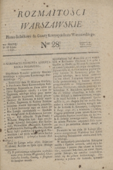 Rozmaitości Warszawskie : pismo dodatkowe do Gazety Korrespondenta Warszawskiego. 1826, Ner 28 (12 lipca)