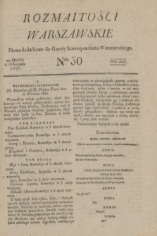 Rozmaitości Warszawskie : pismo dodatkowe do Gazety Korrespondenta Warszawskiego. 1826, Ner 30 (16 sierpnia)