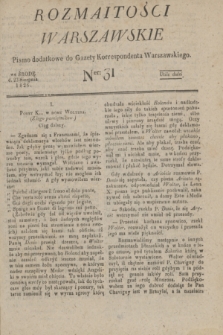 Rozmaitości Warszawskie : pismo dodatkowe do Gazety Korrespondenta Warszawskiego. 1826, Ner 31 (23 sierpnia)