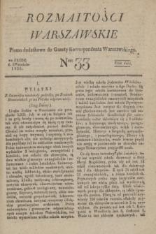 Rozmaitości Warszawskie : pismo dodatkowe do Gazety Korrespondenta Warszawskiego. 1826, Ner 33 (6 września)