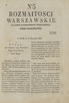 Rozmaitości Warszawskie : pismo dodatkowe do Gazety Korrespondenta Warszawskiego. 1827, Nro 5 (31 stycznia)